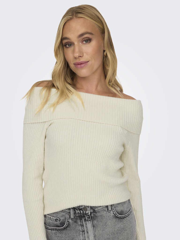 Pullover ONLY Onlkatia Ls Off Shoulder Knt Noos 15311830 Whitecap Gray Melange
