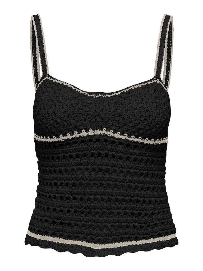 Onlminnie Life Sl Sweetheart Top Knt Black Birch 15318209 de Only