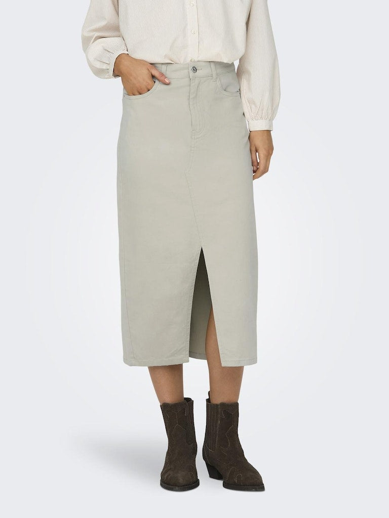 Onllola Hw Long Slit Skirt Cc Pnt Silver Lining 15318146 de Only
