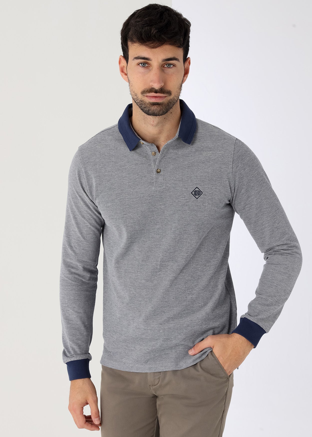 Polo Manga Larga Inject  Pique  Bendorff 830895443269