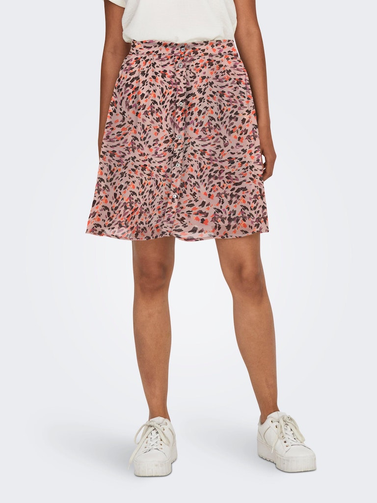 Falda Only 15301414 Onladele Life Button Skirt PtmRose Smoke Eco animal