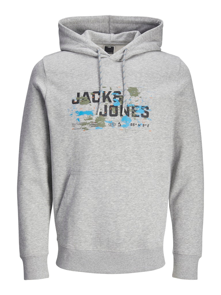 Jack & Jones Jcooutdoor Logo Sweat Hood Sn 12261670 Light Grey Melange