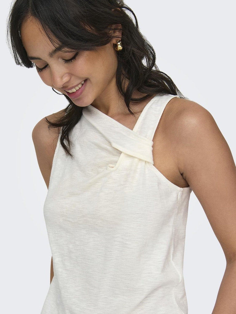 Camiseta Jdy 15322486 Jdyamy S/L Knot Tank Top Jrs Cloud Dancer