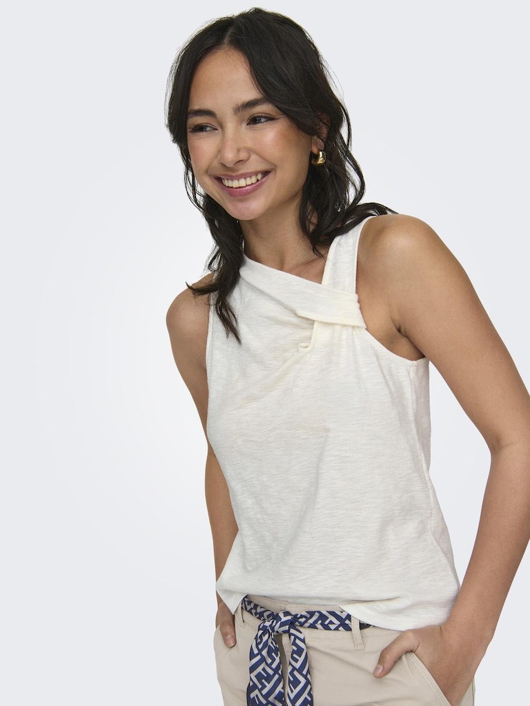 Camiseta Jdy 15322486 Jdyamy S/L Knot Tank Top Jrs Cloud Dancer