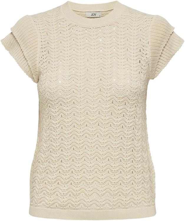 Camiseta Jdy 15320724 Jdycarice S/S O-Neck Frill Struc Top Knt Tapioca