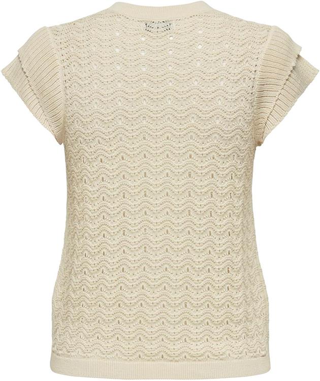 Camiseta Jdy 15320724 Jdycarice S/S O-Neck Frill Struc Top Knt Tapioca