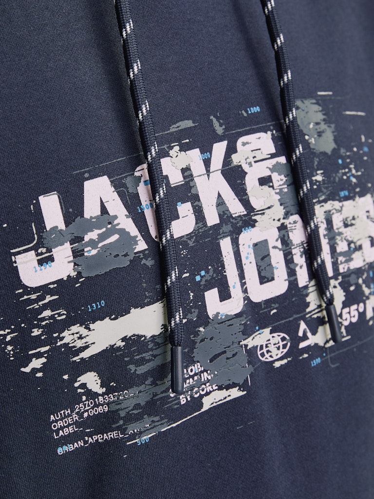 Jack & Jones Jcooutdoor Logo Sweat Hood Sn 12261670 Navy Blazer