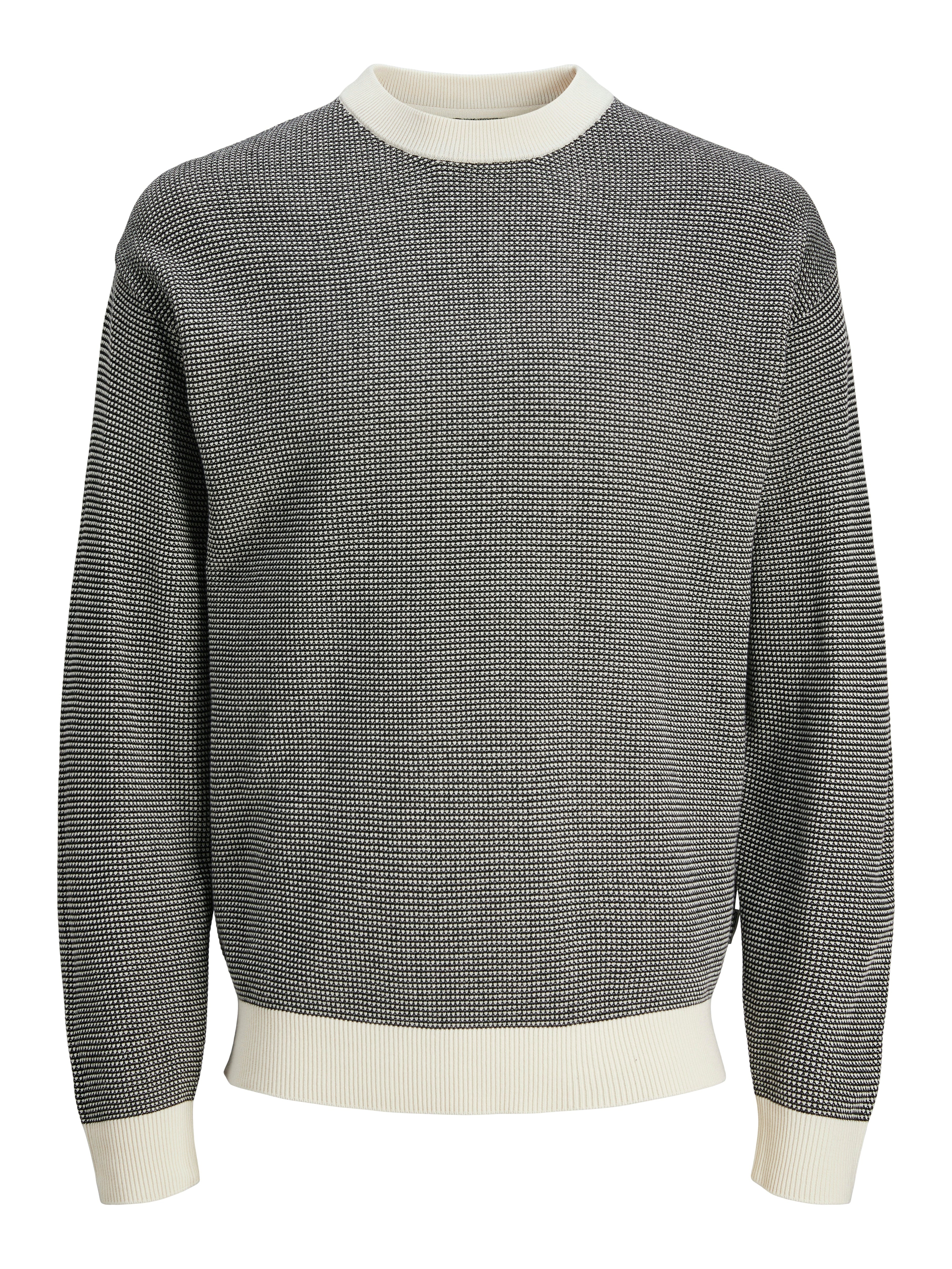 Jack & Jones Jorscott Knit Crew Neck 12261771 Sea Salt Black
