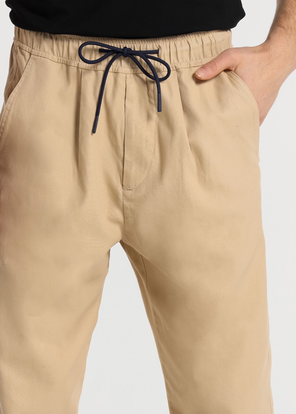 Victorio & Lucchino 600007000 Pantalon Chino Slim Tiro Medio Cintura Gomas Mezcla Lino  782