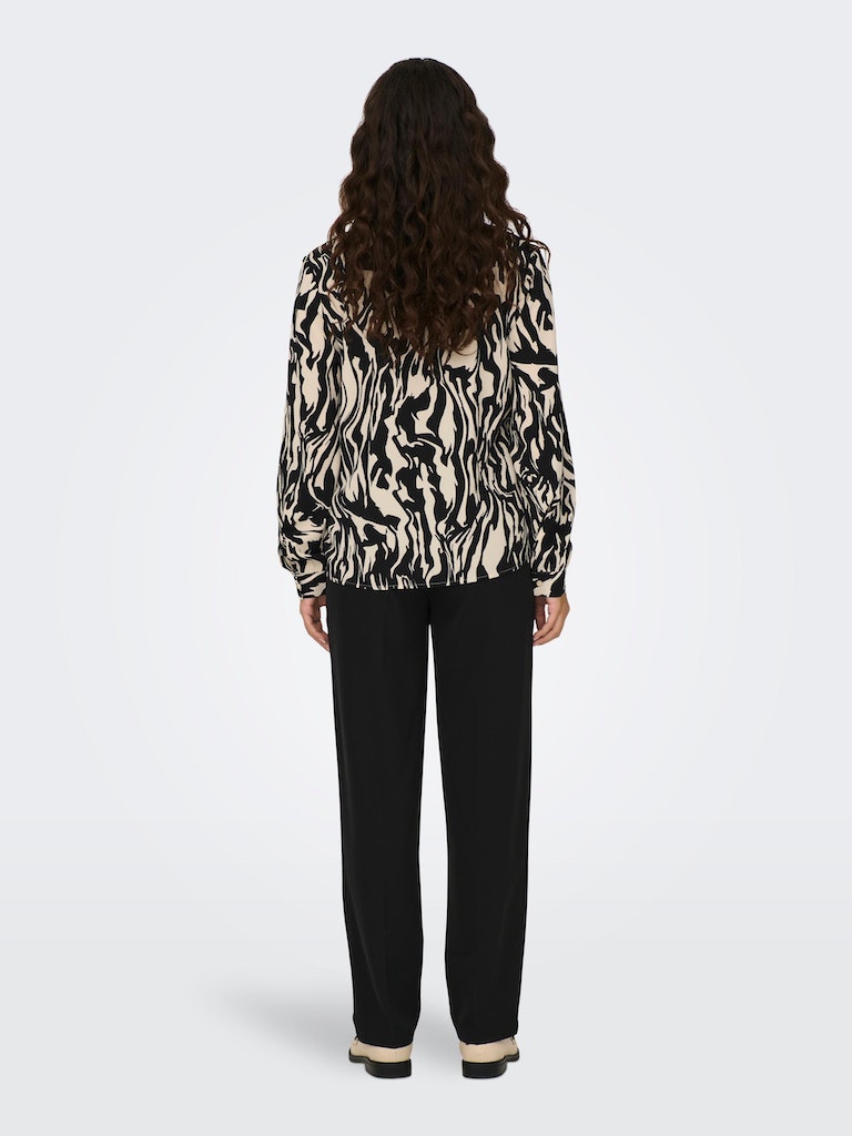 Jdybrooke L/S  Shirt Wvn NoosCloud Dancer BLACK ABST. ANIMAL