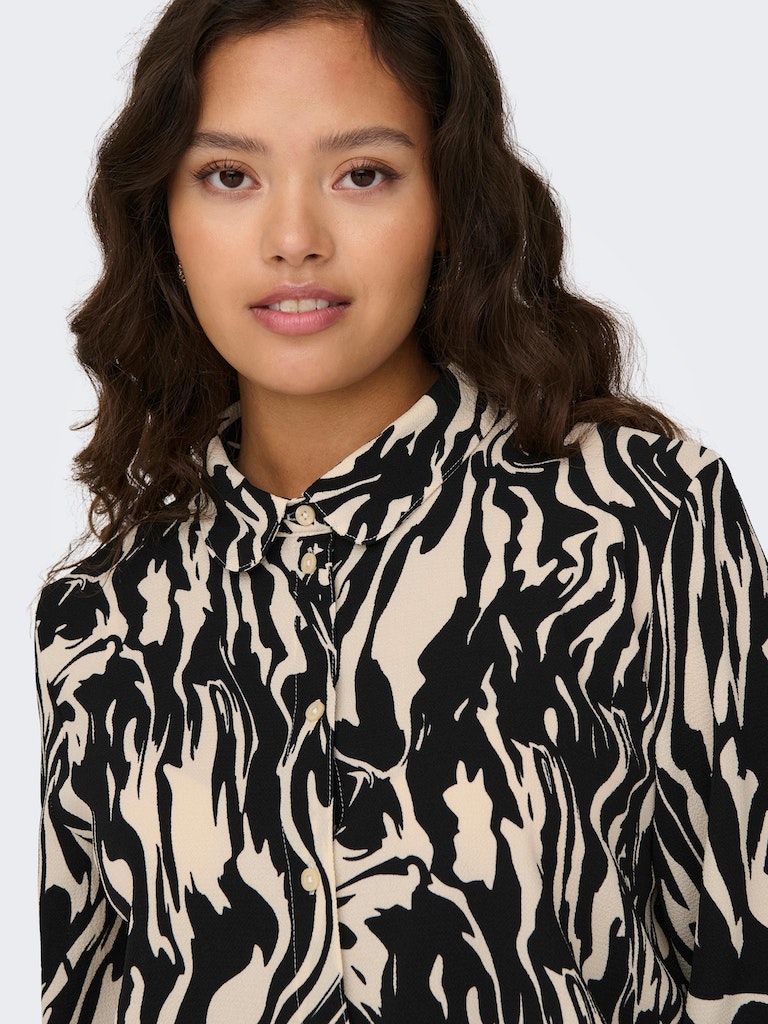 Jdybrooke L/S  Shirt Wvn NoosCloud Dancer BLACK ABST. ANIMAL