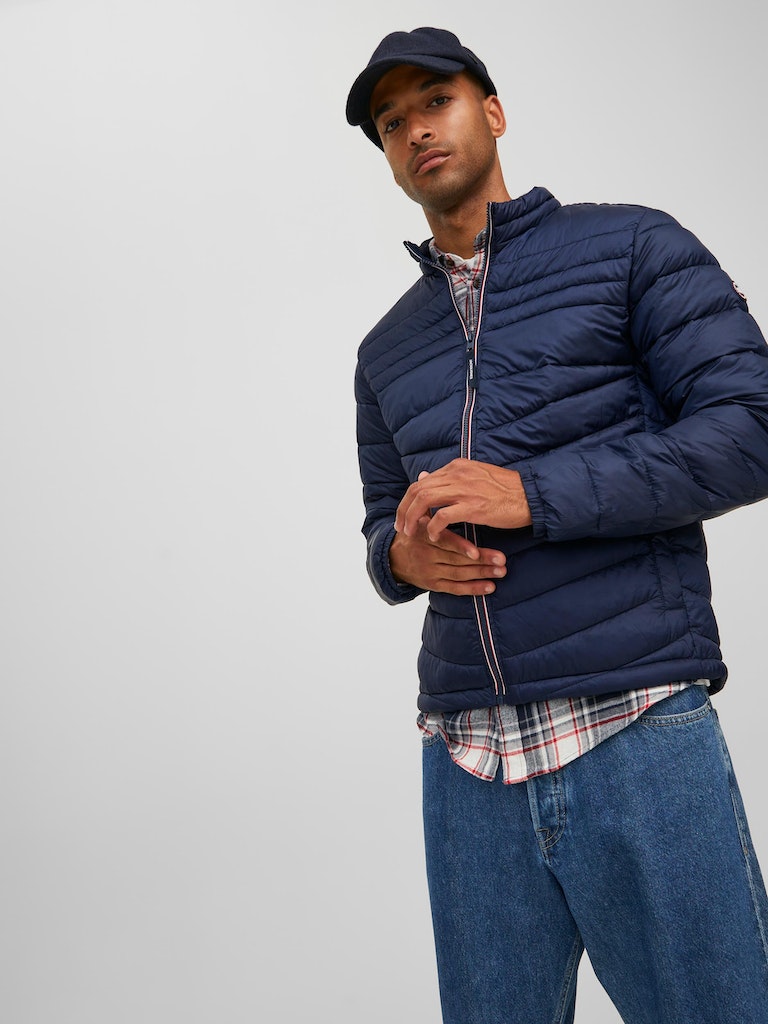 Jjehero Puffer Collar NoosNavy Blazer CONTRAST ZIP
