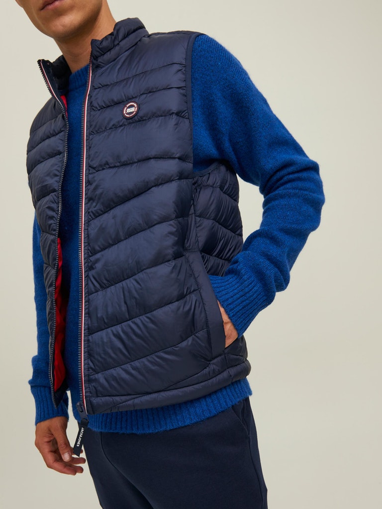 Jjehero Bodywarmer Collar NoosNavy Blazer CONTRAST ZIP