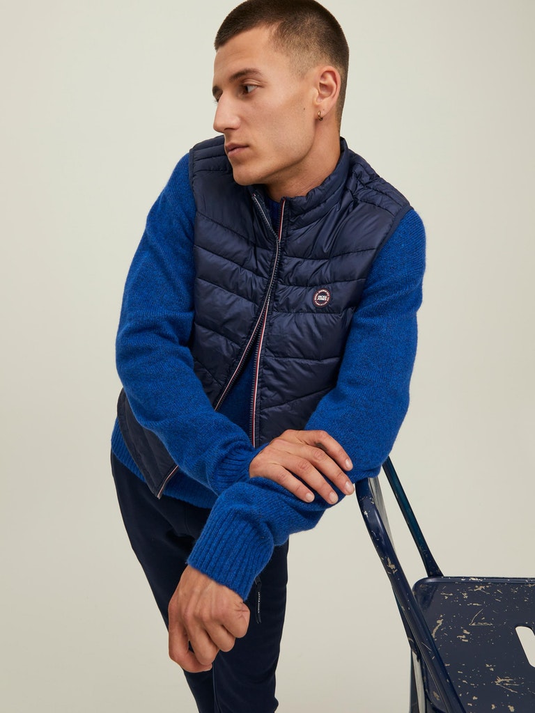 Jjehero Bodywarmer Collar NoosNavy Blazer CONTRAST ZIP
