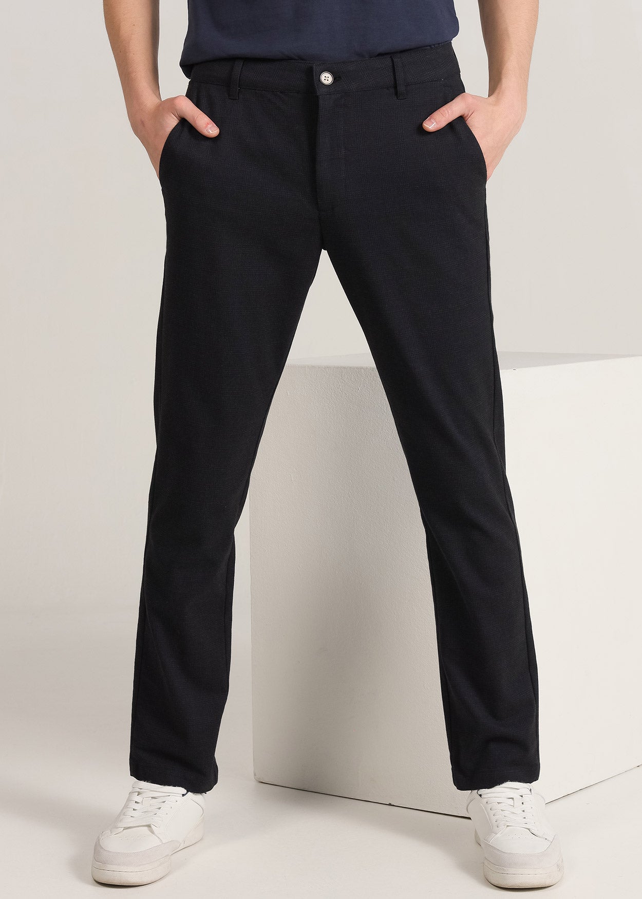 Pantalon Chino Cintura Media Slim Tiro Medio Cuadros 111