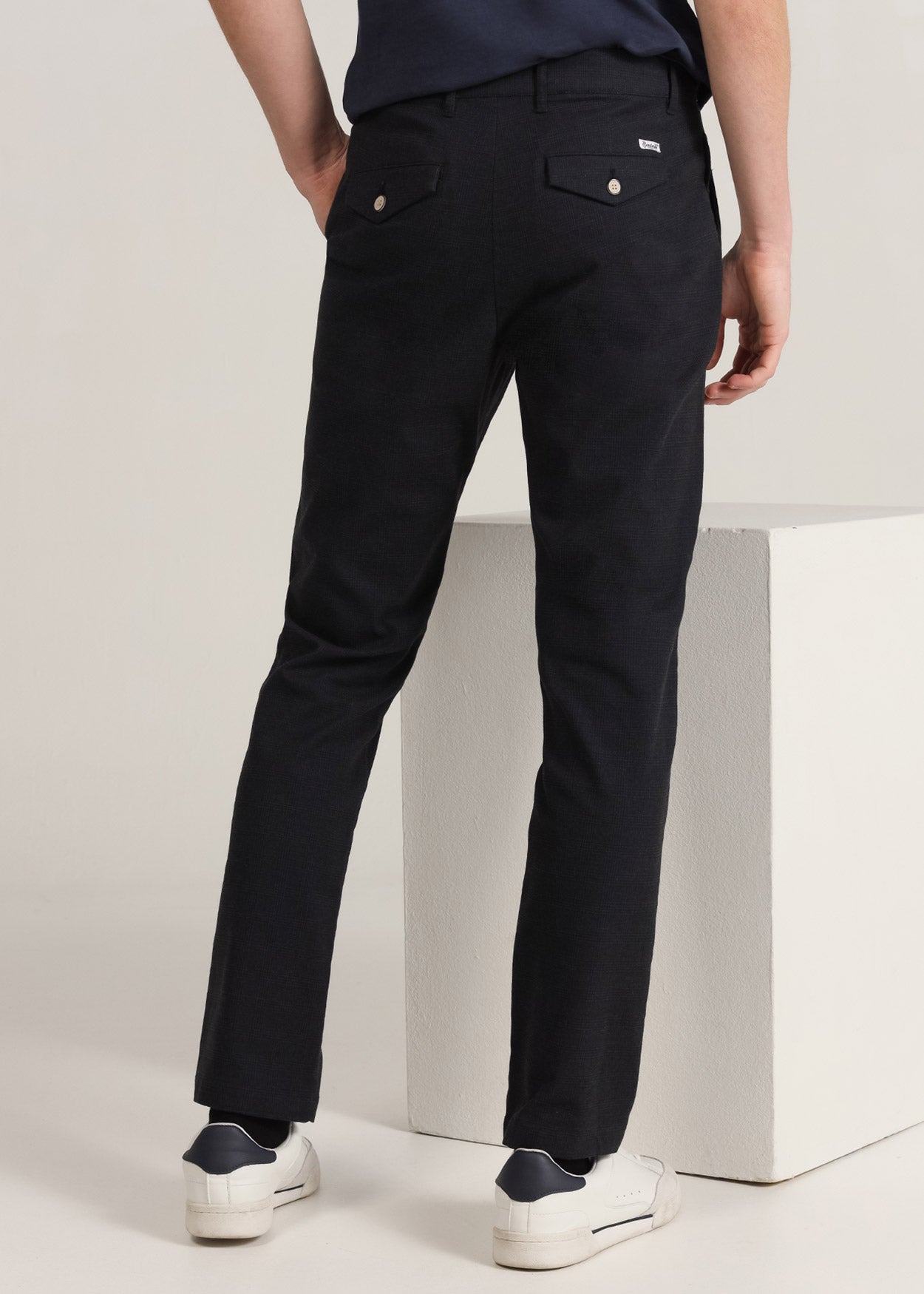 Pantalon Chino Cintura Media Slim Tiro Medio Cuadros 111