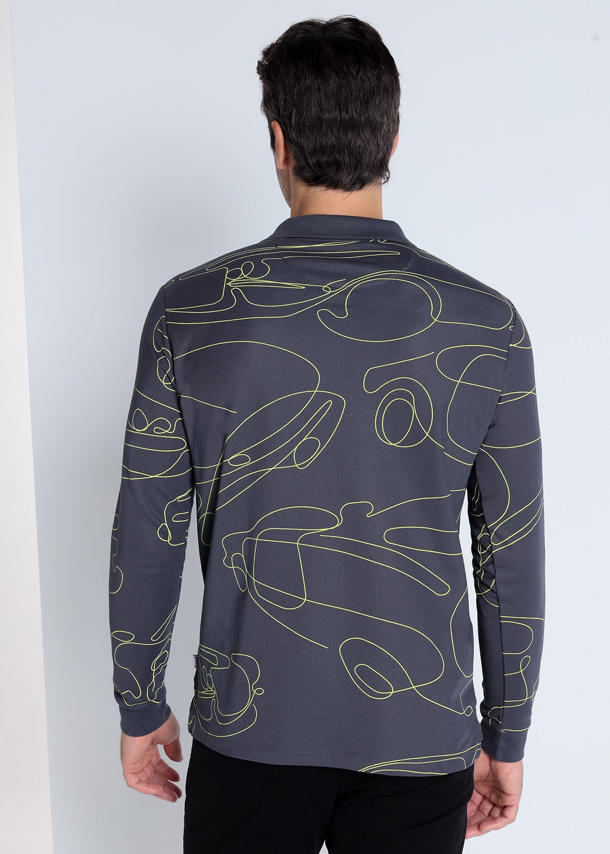 Polo Manga Larga  Estampado Neon Contrast 298