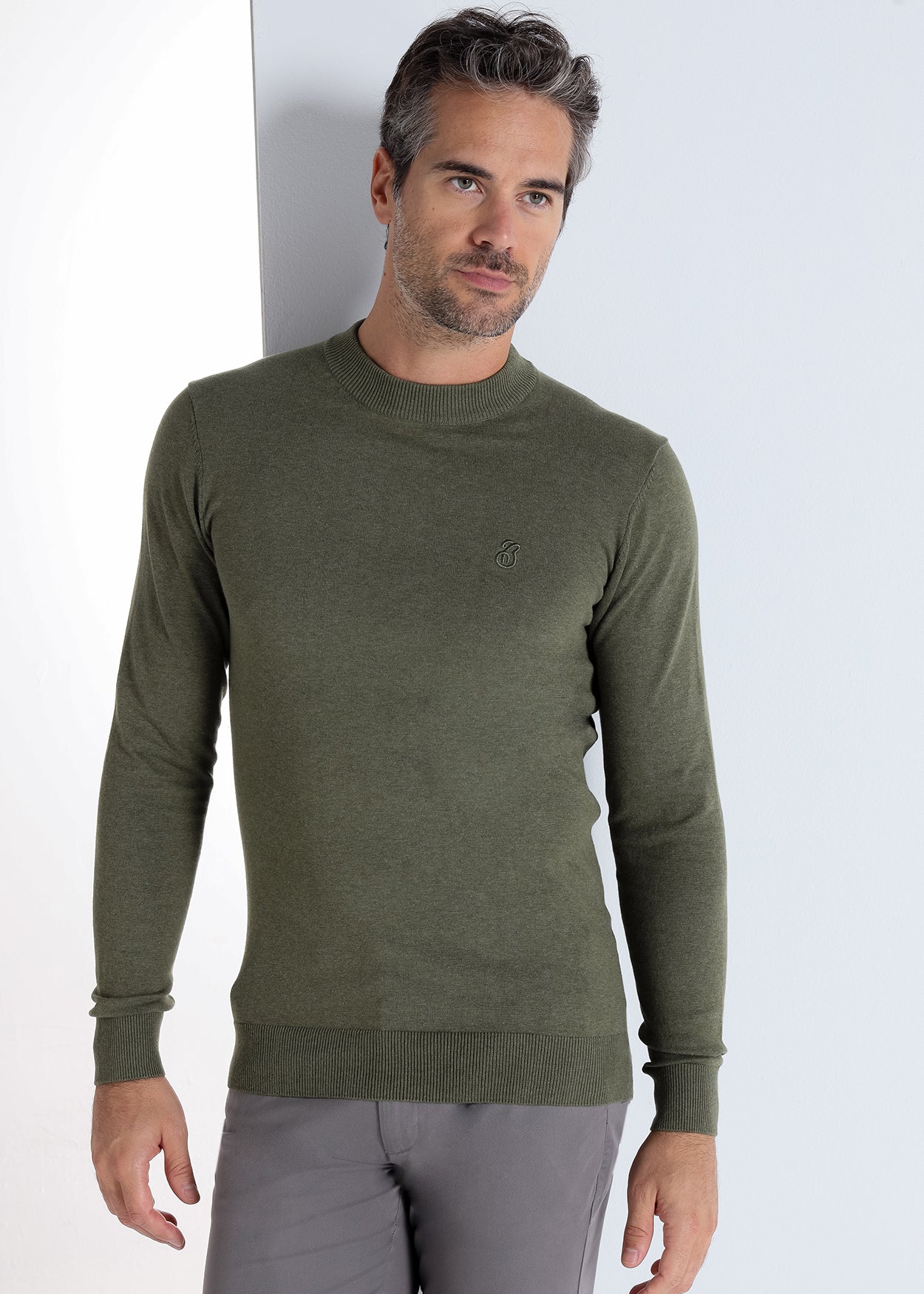 Jersey Cuello Caja  Mock Neck Mezcla Basic Logo 279