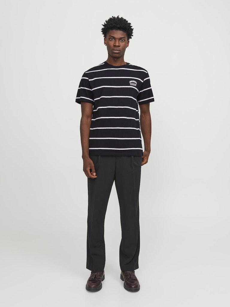 Jorlucca Stripe Tee Ss Crew Neck Black
