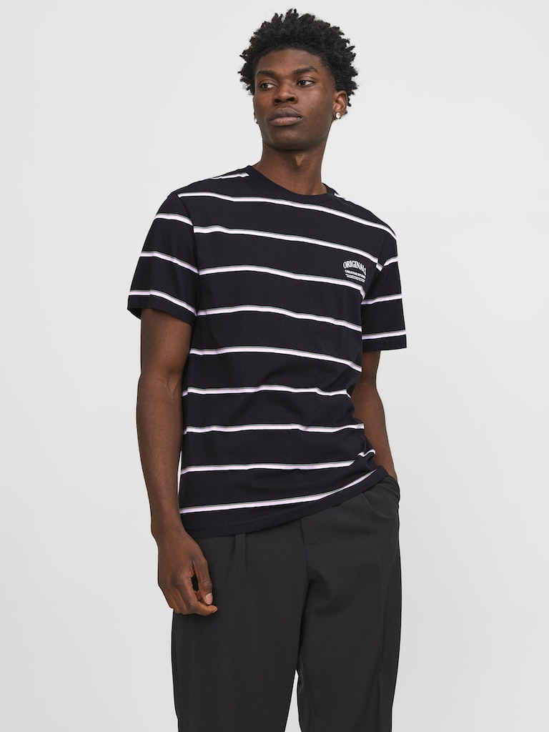 Jorlucca Stripe Tee Ss Crew Neck Black