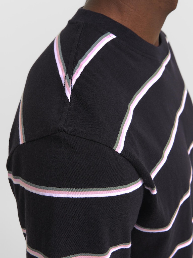 Jorlucca Stripe Tee Ss Crew Neck Black