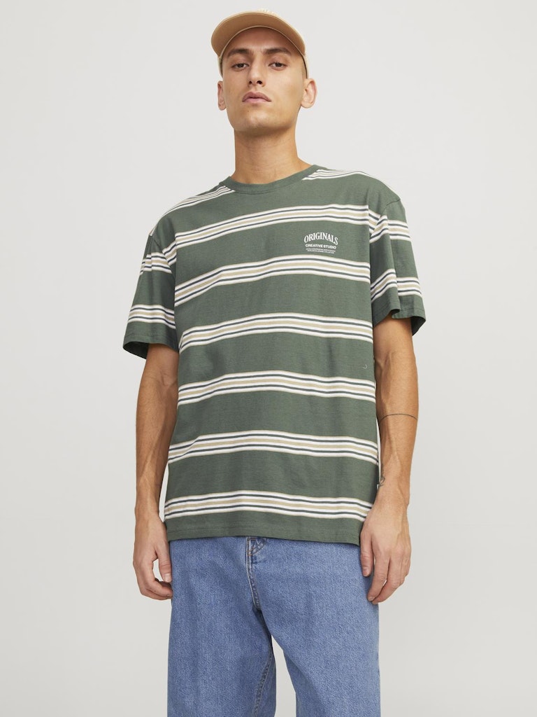 Jorlucca Stripe Tee Ss Crew Neck Laurel Wreath de Jack & Jones