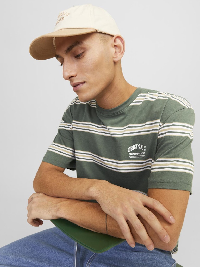 Jorlucca Stripe Tee Ss Crew Neck Laurel Wreath de Jack & Jones