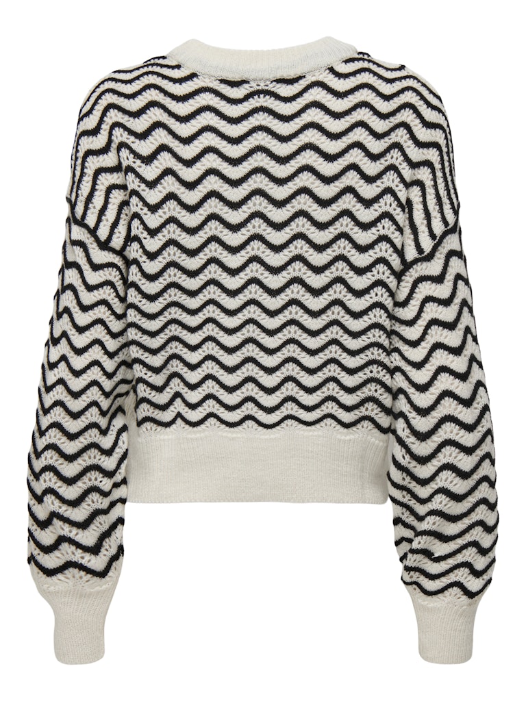 Jdyrita L/S Short Struc Pull Knt Noos 15284280Whitecap Gray W BLACK ZIG ZAG PATTERN