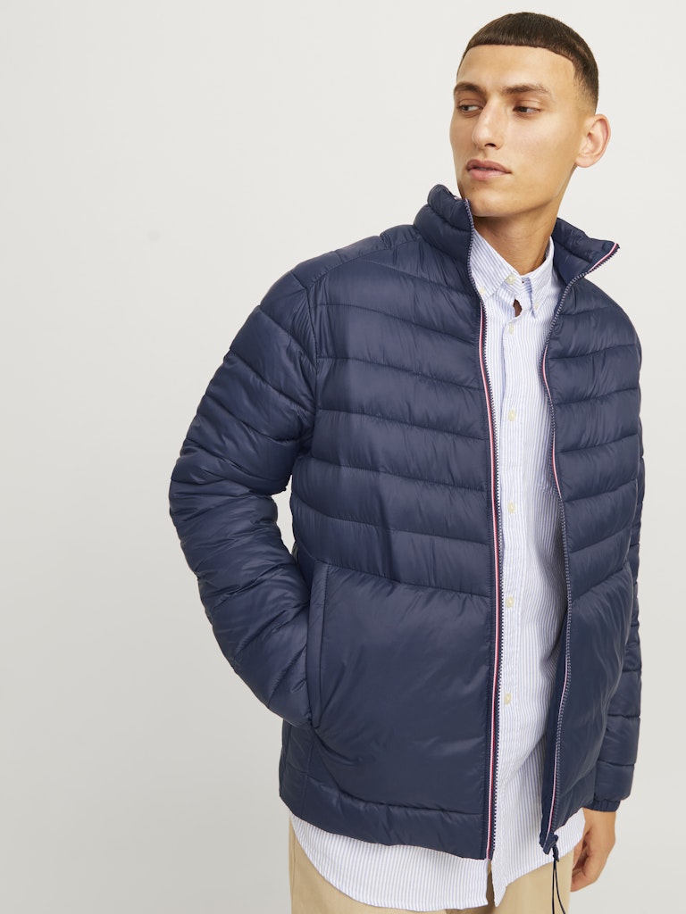 Jack & Jones Jjesprint Puffer Collar Noos 12258444 Navy Blazer True Red Stitches
