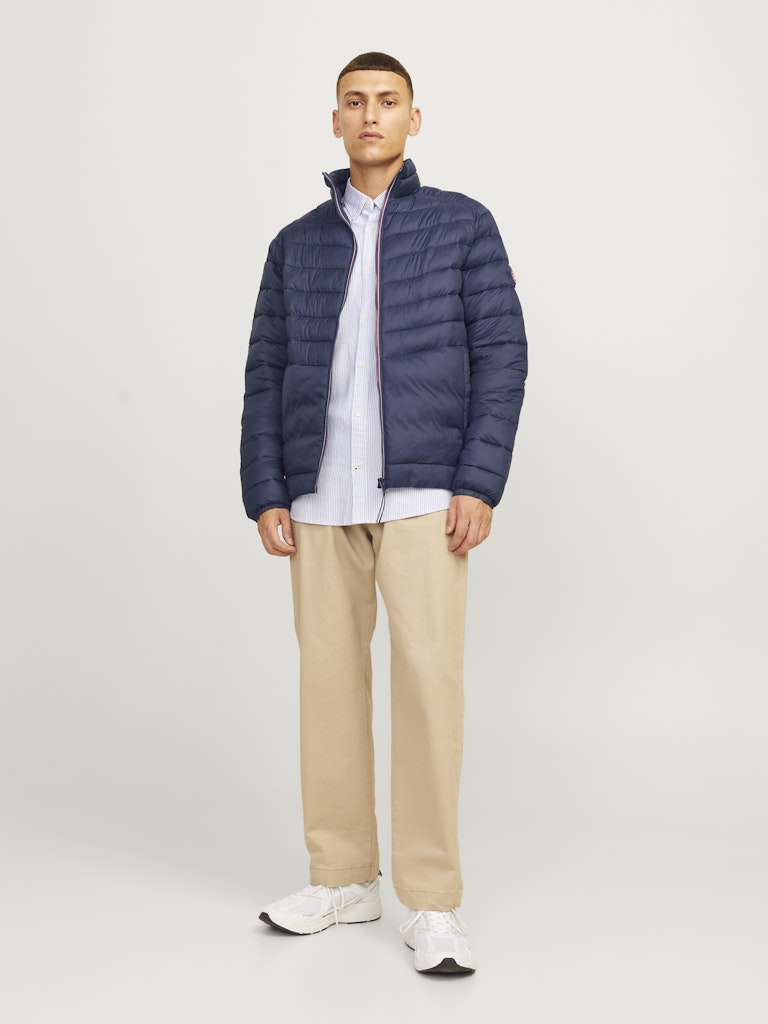 Jack & Jones Jjesprint Puffer Collar Noos 12258444 Navy Blazer True Red Stitches