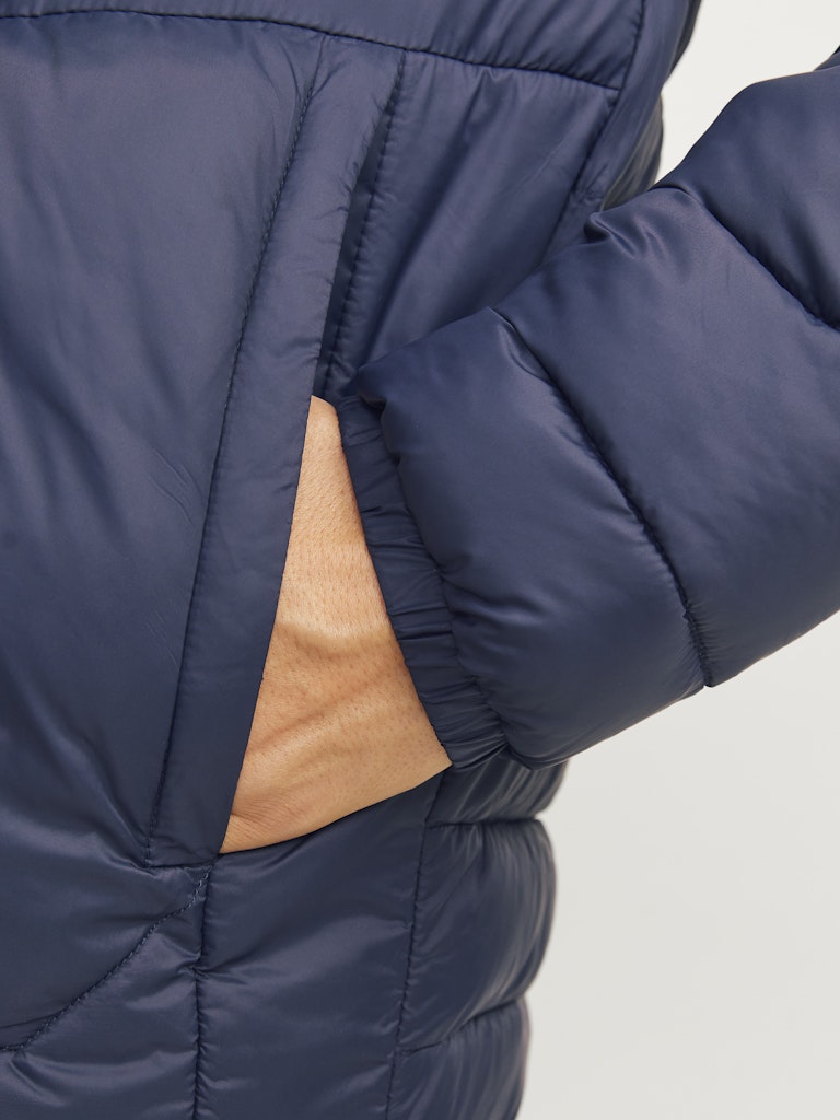 Jack & Jones Jjesprint Puffer Collar Noos 12258444 Navy Blazer True Red Stitches