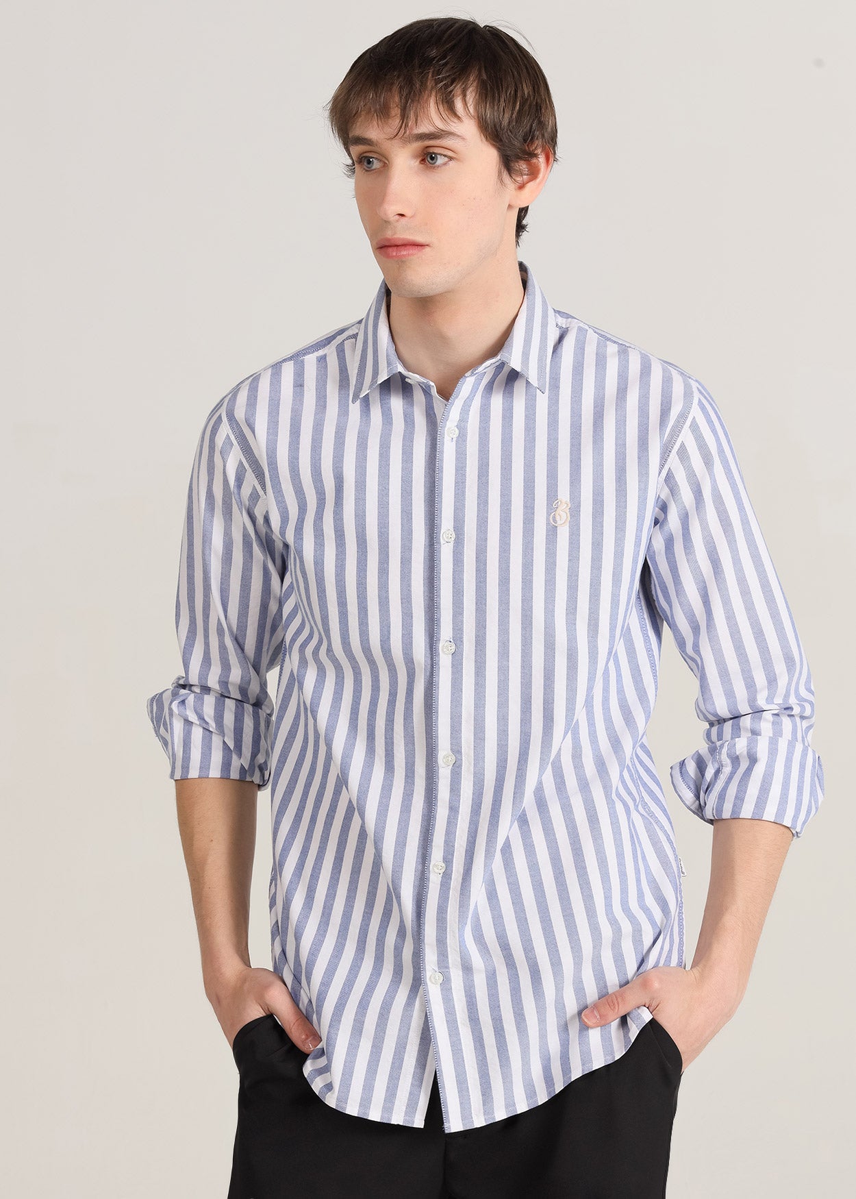 Camisa Manga Larga Oxford Raya Tejida  267