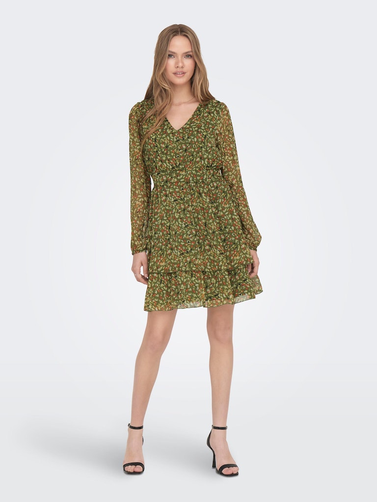Onladele Life L/S V-Neck Dress PtmWinter Moss Eco animal