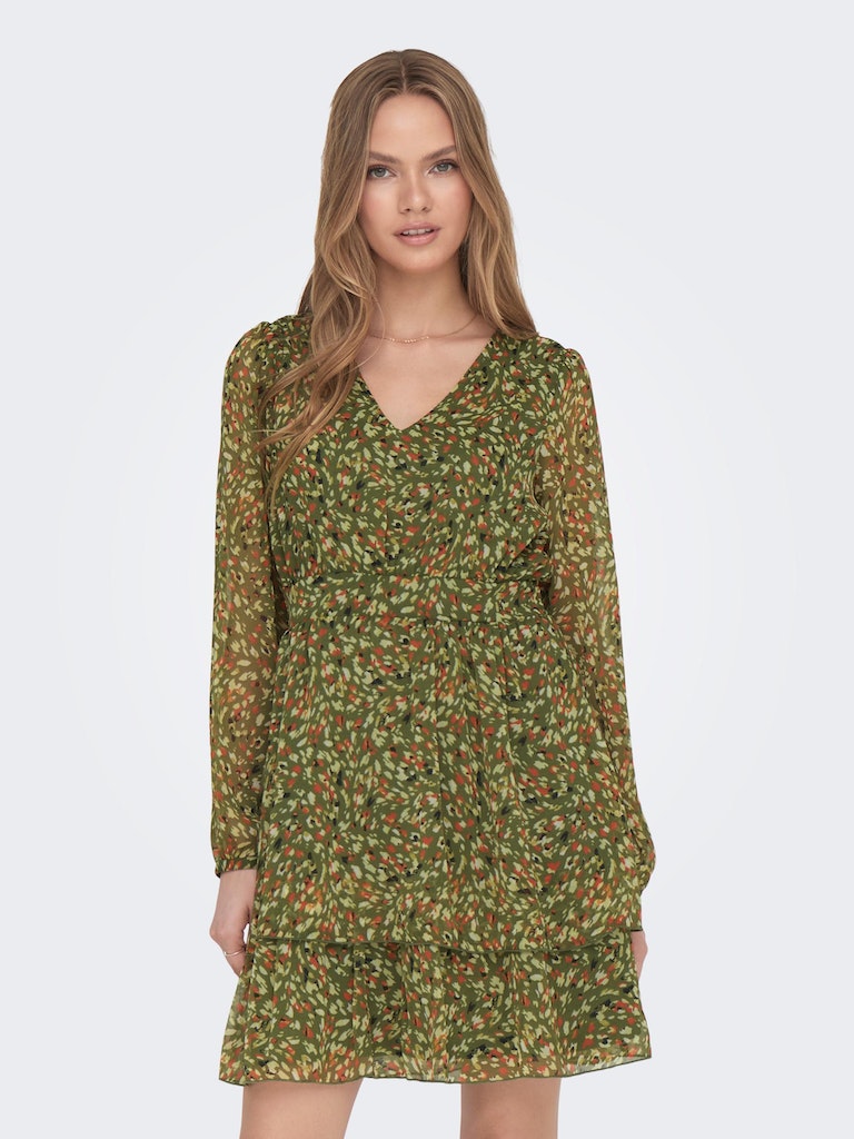 Onladele Life L/S V-Neck Dress PtmWinter Moss Eco animal