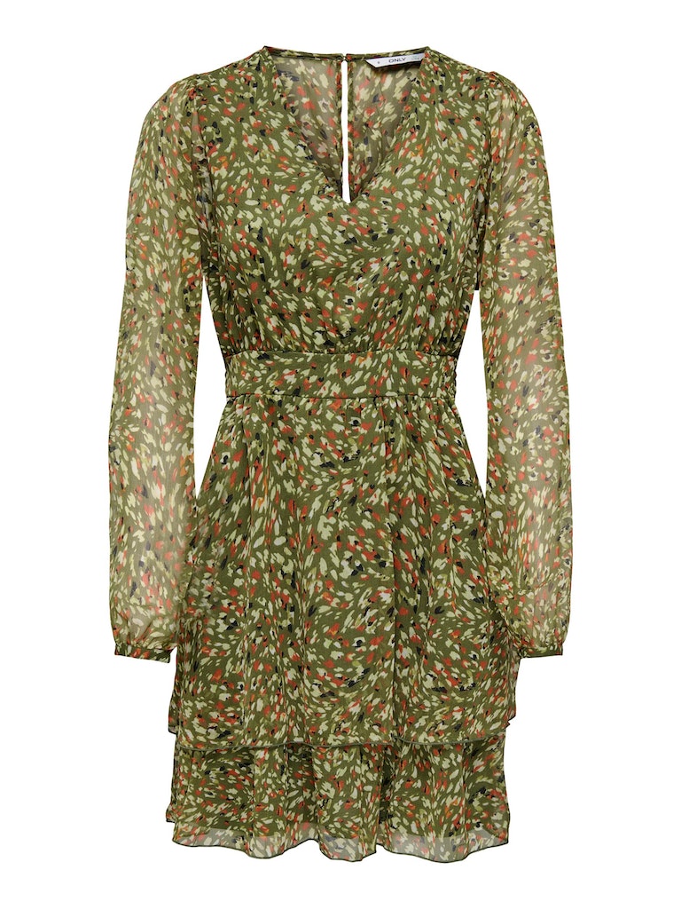 Onladele Life L/S V-Neck Dress PtmWinter Moss Eco animal
