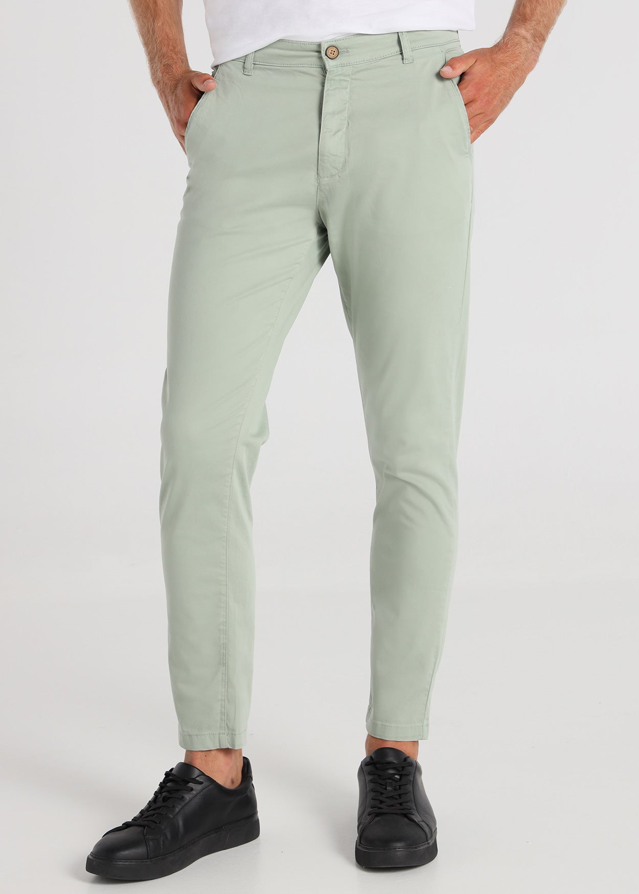 Pantalon Chino Skinny Tiro Medio Basico Saten  Six Valves 500371473372