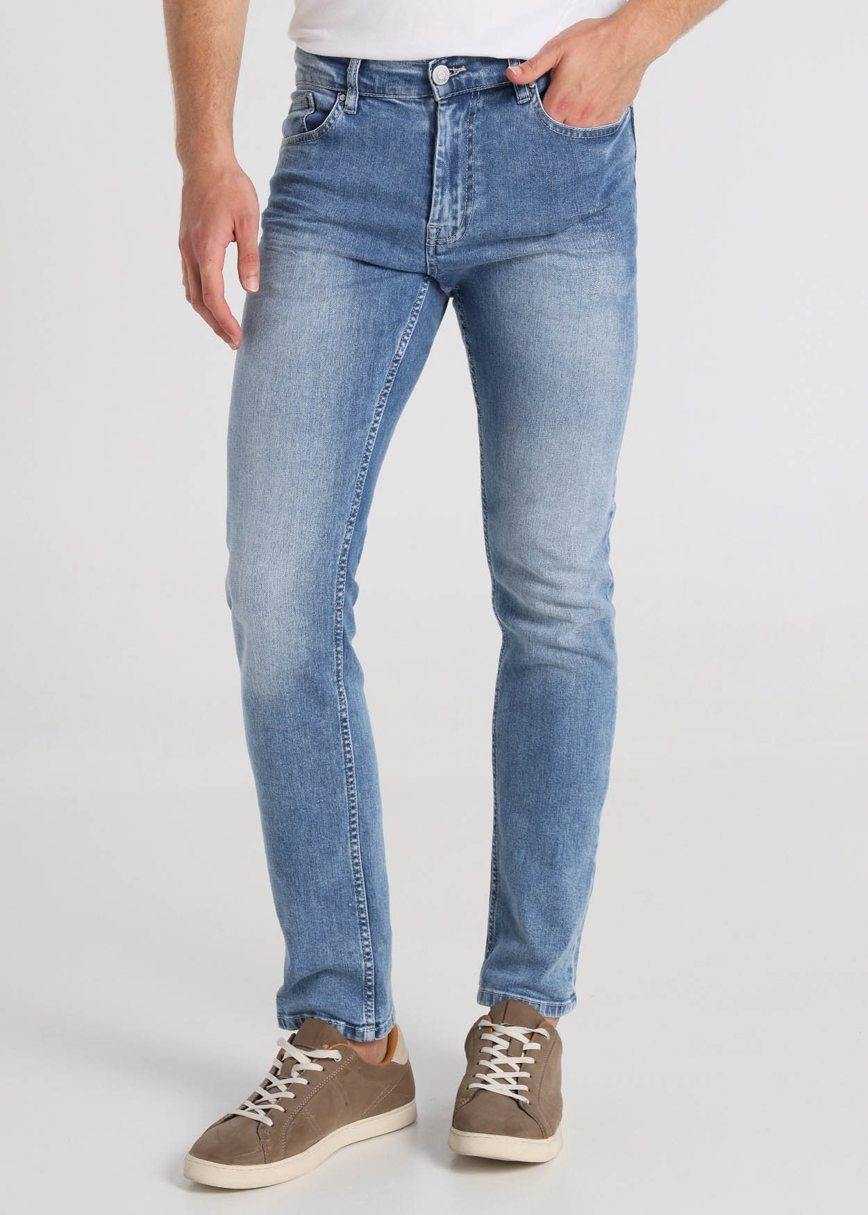 Jeans Regular Tiro Medio Medium Blue Six Valves 500101532965