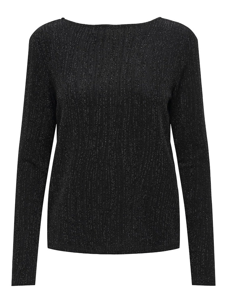 Top ONLY Onlcarol L/S 2-Way Glitter Mix Top Jrs 15335984 Black Zigga black