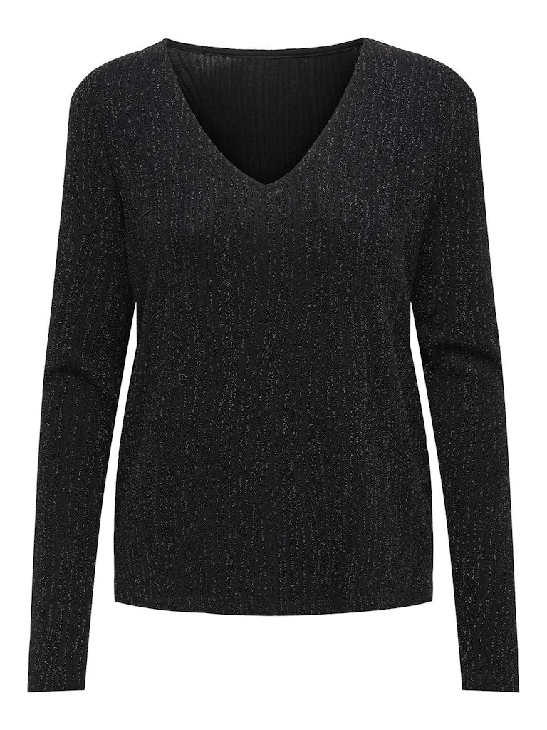 Top ONLY Onlcarol L/S 2-Way Glitter Mix Top Jrs 15335984 Black Zigga black