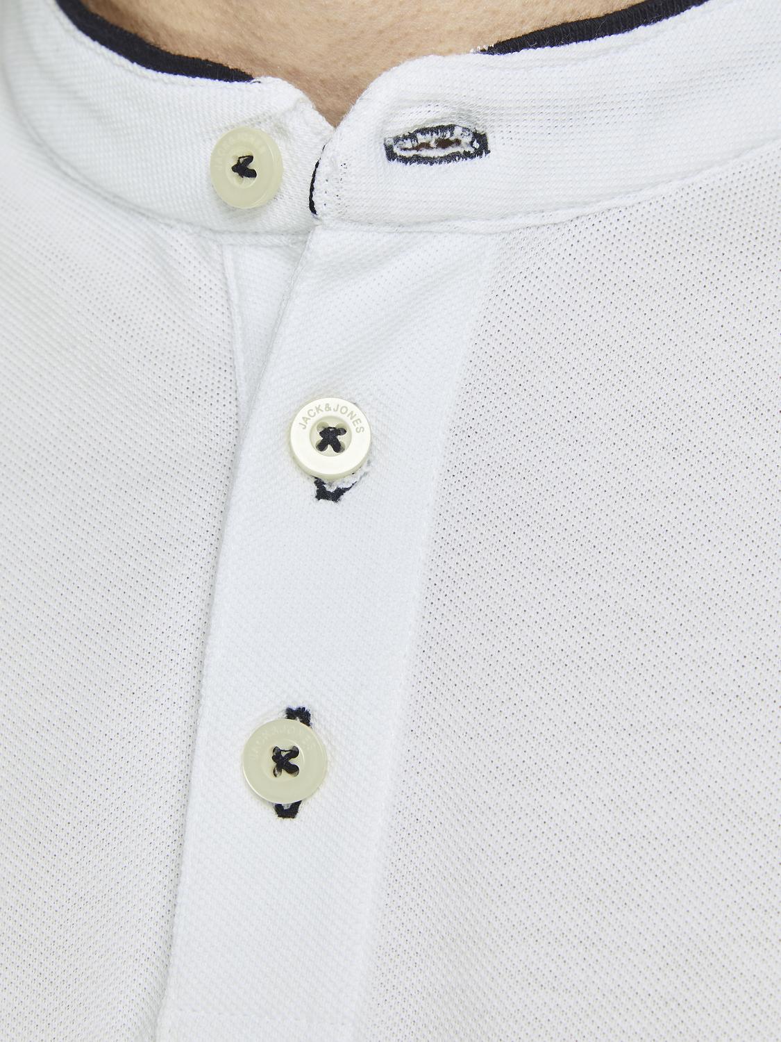 Jack & Jones Jjepaulos Mao Polo Ss Noos 12199711 White Hombre