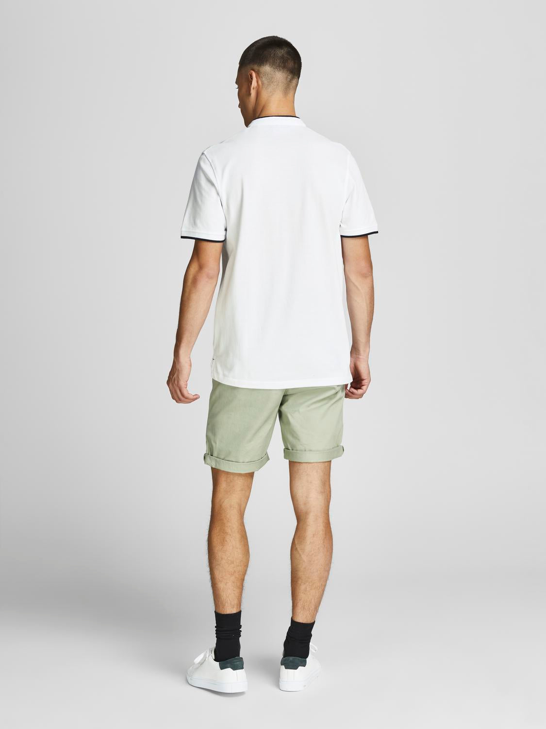 Jack & Jones Jjepaulos Mao Polo Ss Noos 12199711 White Hombre