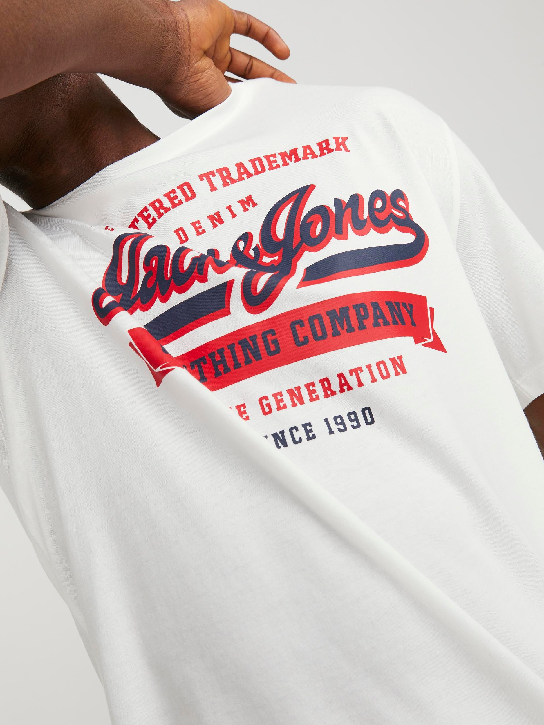 Jack & Jones Jjelogo Tee Ss O-Neck 2 Col Ss24 Sn 12246690 Cloud Dancer Hombre