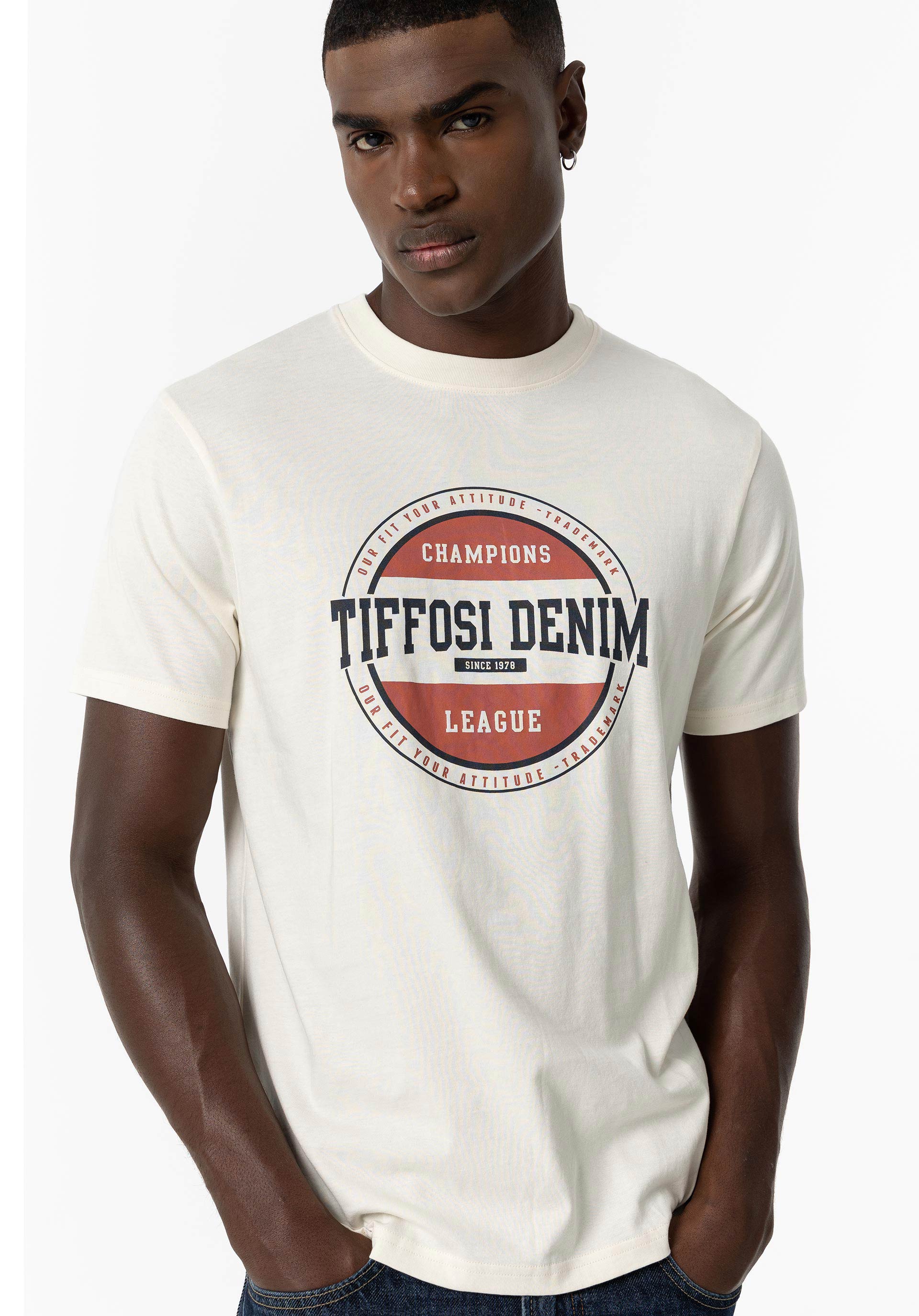 Camisetas Tiffosi Bodhi 10056192 101 Beige Claro