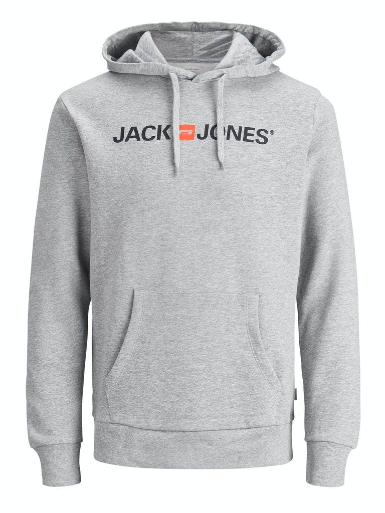 Jjecorp Old Logo Sweat Hood NoosLight Grey Melange REG FIT - MELANGE