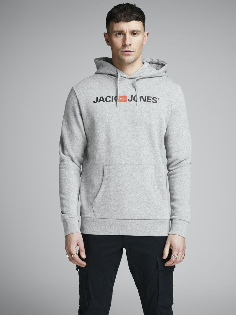 Jjecorp Old Logo Sweat Hood NoosLight Grey Melange REG FIT - MELANGE
