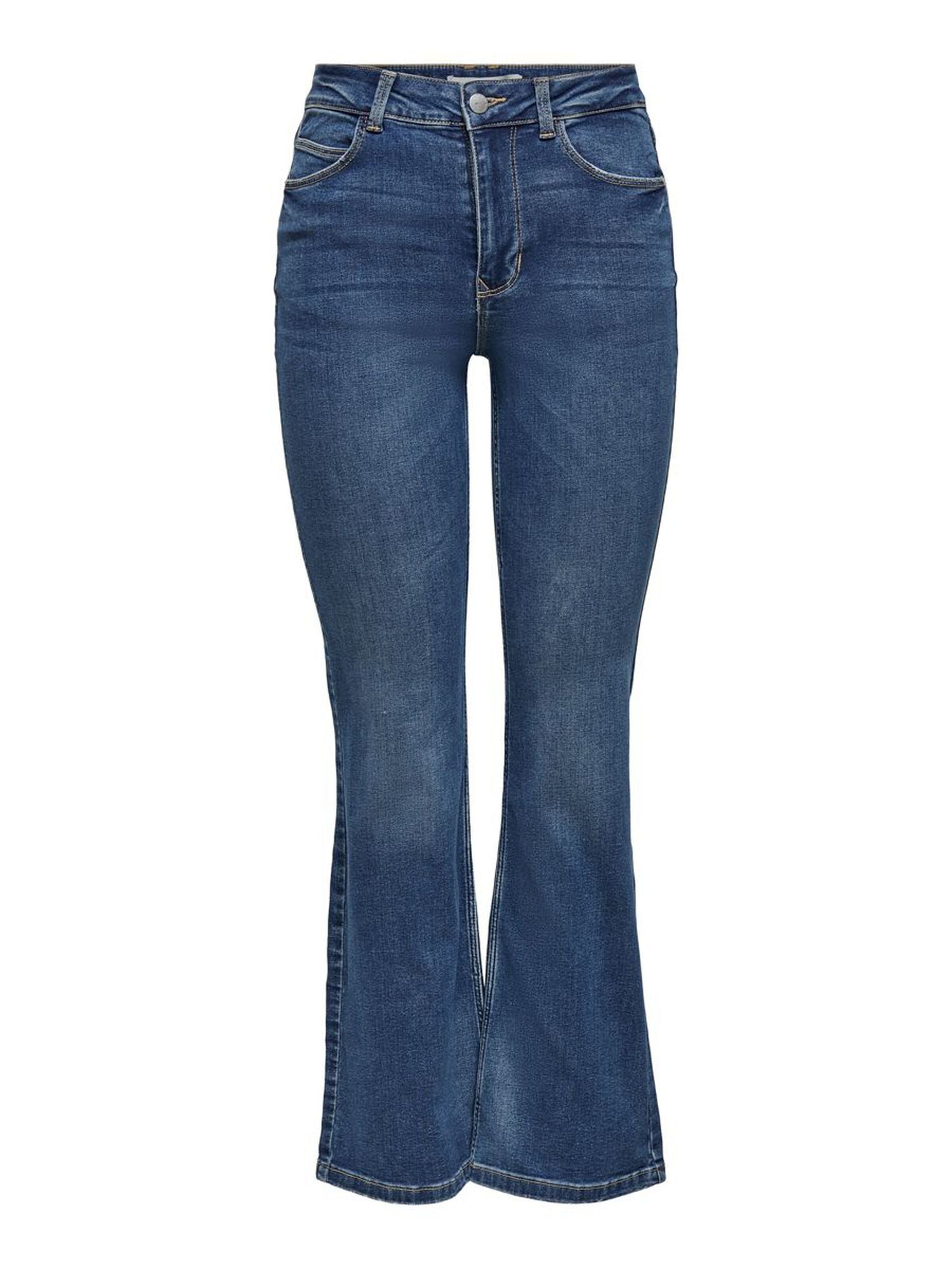 Jdynwflora Neela Hw Flr Mb01 Dnm Noos Medium Blue Denim - dvjeans
