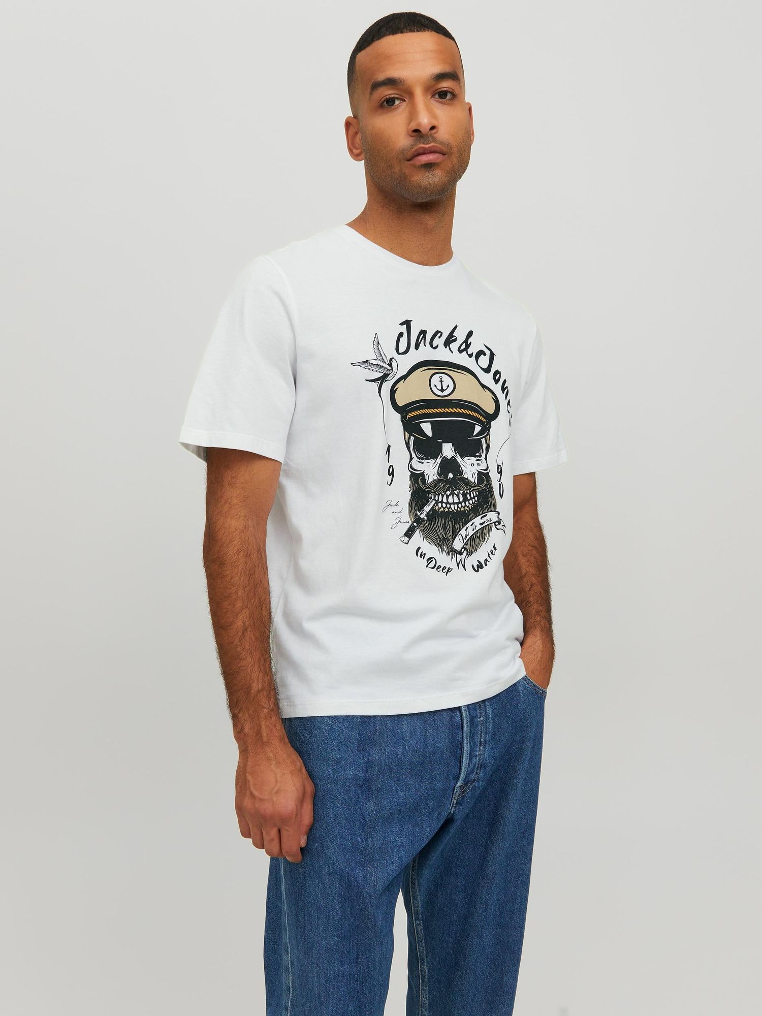 Jorroxbury Tee Ss Crew Neck Sn Bright White - dvjeans