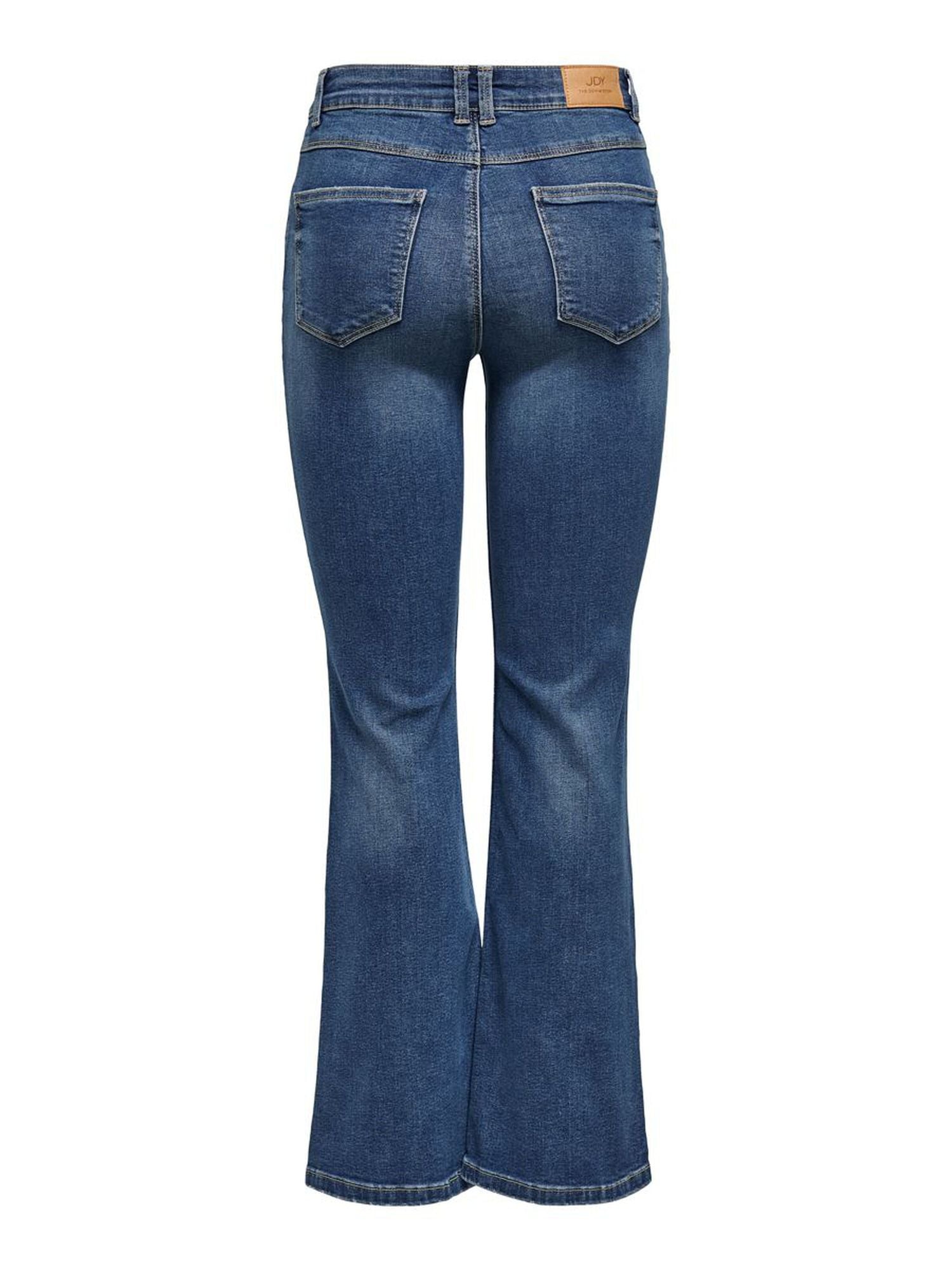 Jdynwflora Neela Hw Flr Mb01 Dnm Noos Medium Blue Denim - dvjeans