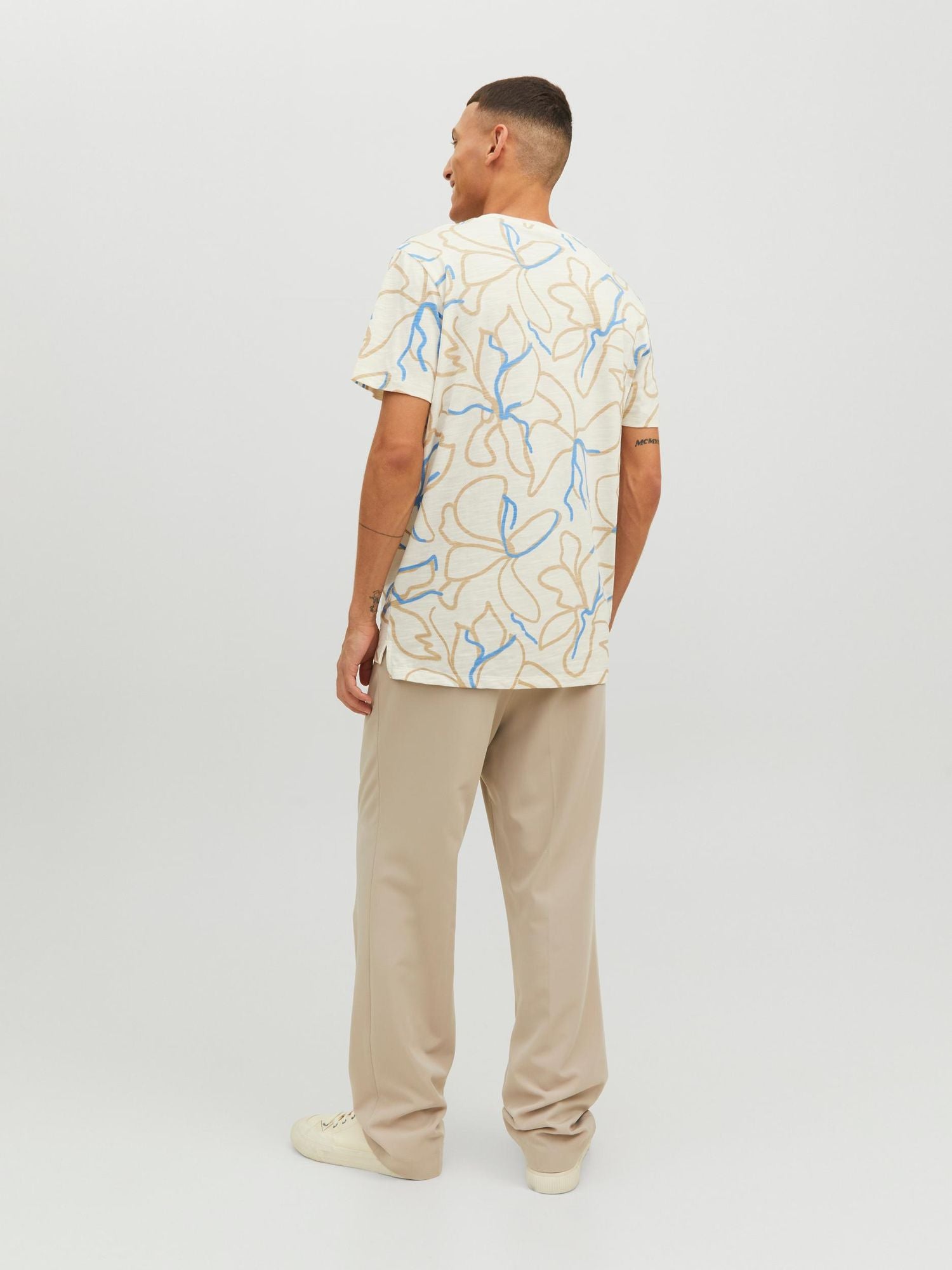 Jprblatropic Aop Ss Tee Crew Neck  Marina - dvjeans